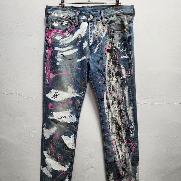 리바이스 511 페인팅 커스텀 데님 팬츠