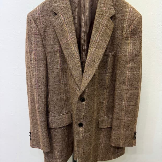 정품) 지방시 브라운 체크 자켓 XXL