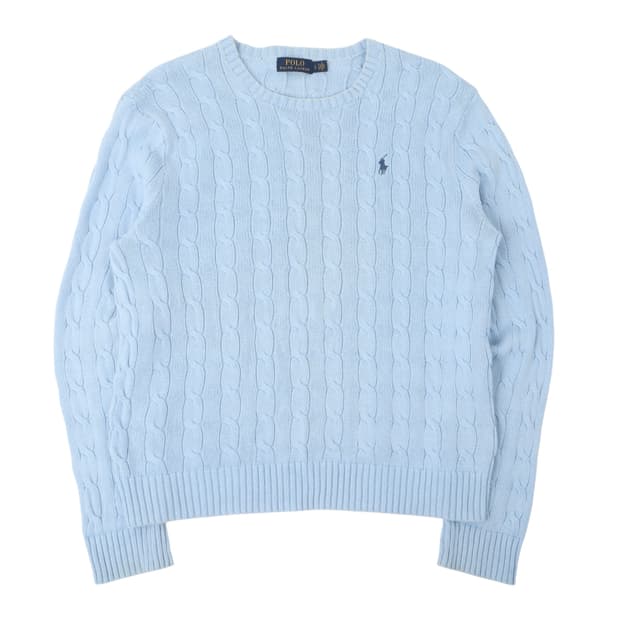 폴로 랄프로렌 라이트블루 케이블 니트 스웨터