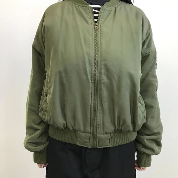 Riche Glamour Olive MA-1 Bomber Jacket