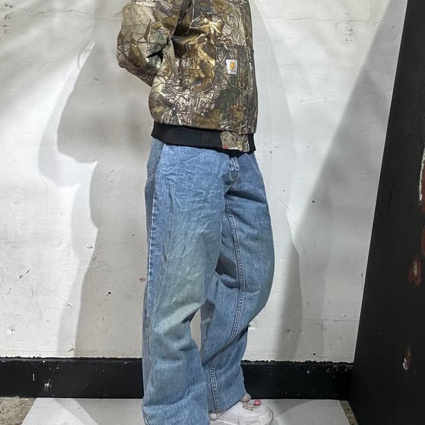 00s 팀버랜드 와이드 연청 데님 팬츠 청바지 