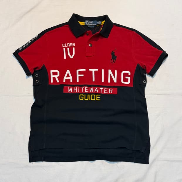 폴로 랄프로렌 빅포니 치프키프 래프팅 카라티 레드 블랙