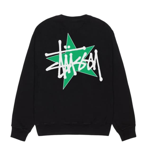 스투시 스타 크루 피그먼트 다이드 블랙