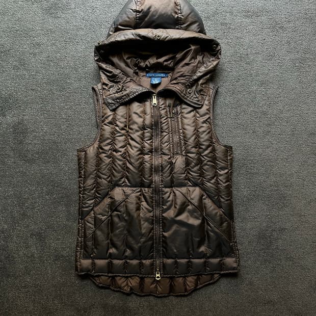 랄프로렌 여성 후드 패딩 조끼 S