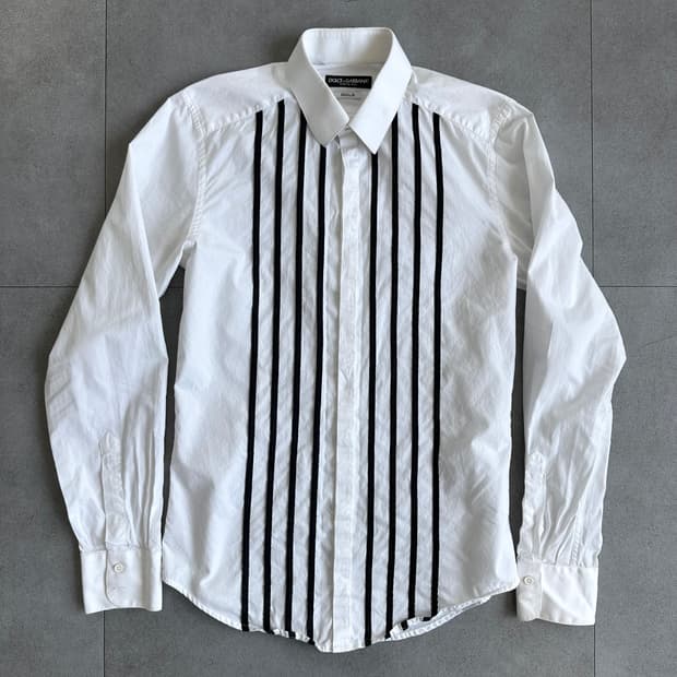 돌체앤가바나 GOLD 스트라이프 패널 셔츠