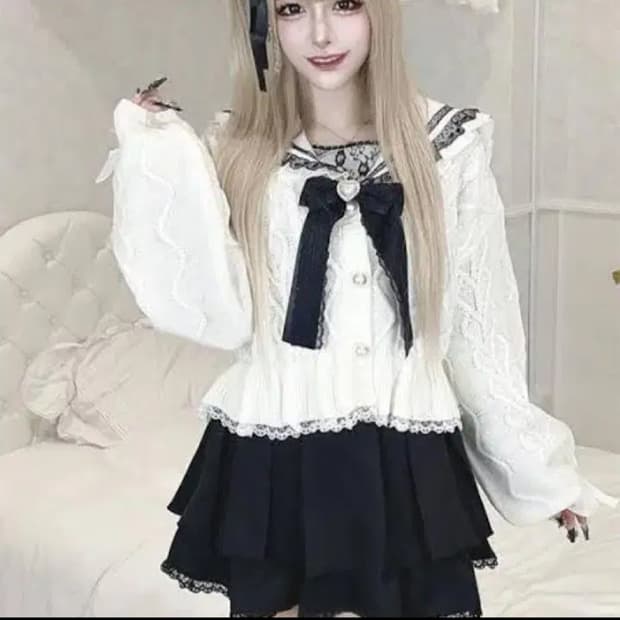 Ma*rs Mars 마즈 프릴 가디건 화이트 / 양산형 지뢰계 양지뢰