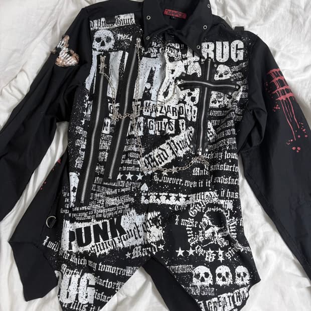 Mad Punks 매드펑크 십자가 체인 프린팅 셔츠