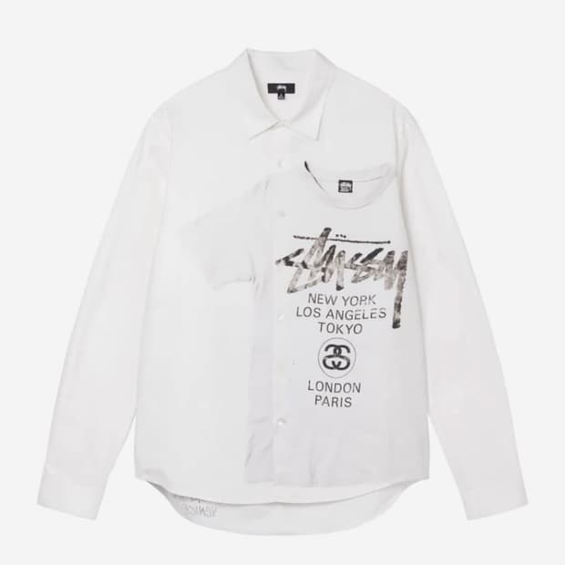 스투시 월드투어 셔츠 화이트