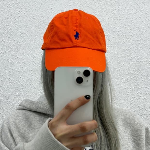 폴로 랄프로렌 블루포니 오렌지 볼캡