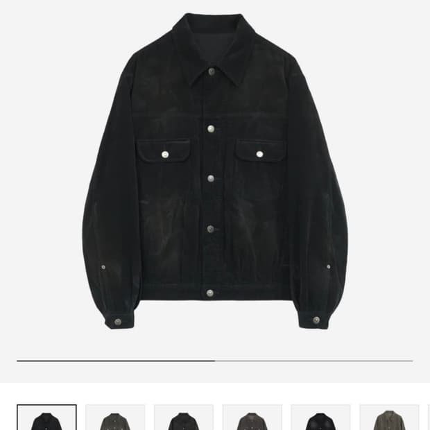 폴리테루 유즈드 트러커 자켓 코듀로이 멀티 페이디드 블랙 4