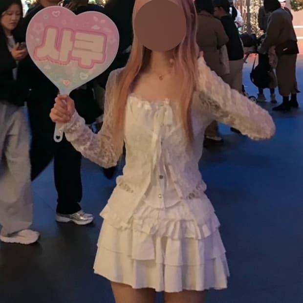 화이트 캉캉치마
