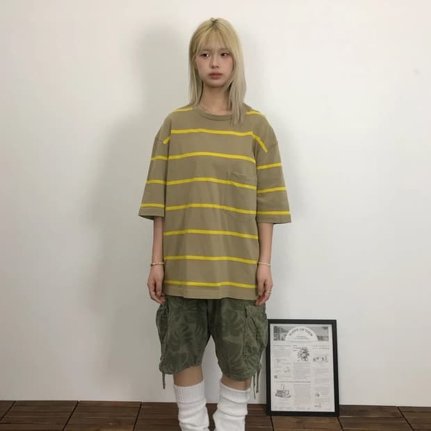 COS Stripe Pocket Tee