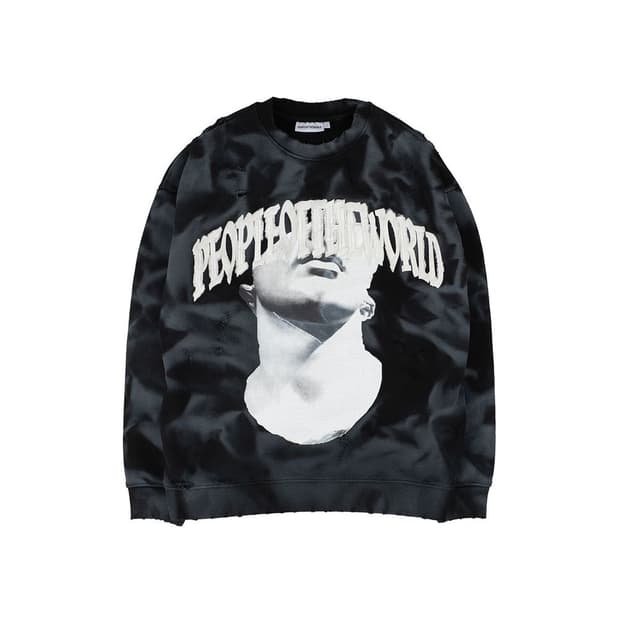 피플오브더월드 데미지 오버 스웨트 셔츠 블랙 맨투맨 XL