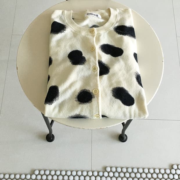 dot cream cardigan