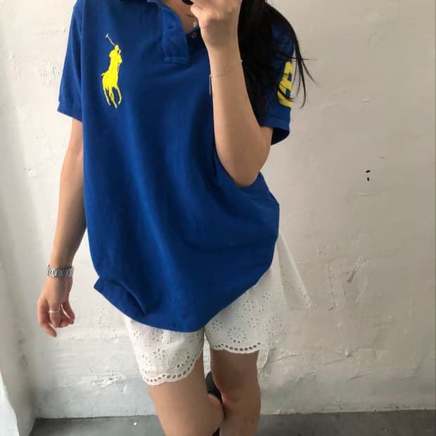 Polo 폴로 랄프로렌 코발트블루 커스텀핏 PK 카라티셔츠
