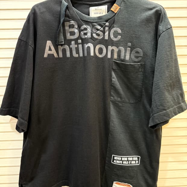 Mihara Yasuhiro 메종 미하라야스히로 절개 포켓 레터링 반팔