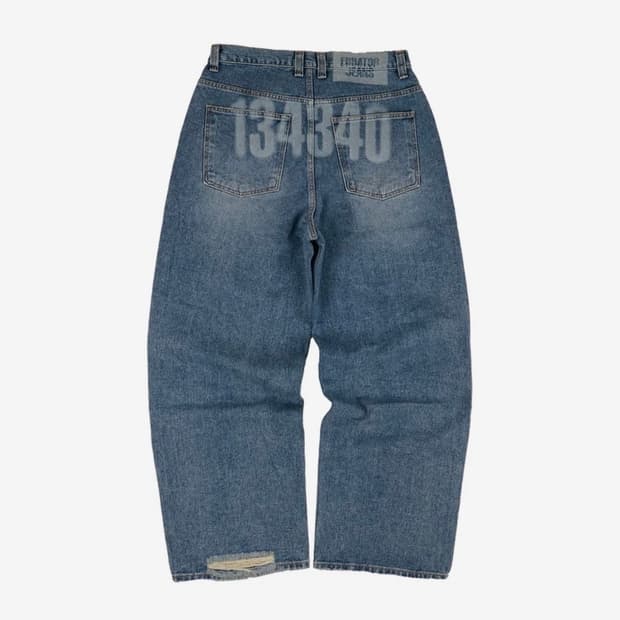 134340 Vintage Laser Denim Pants Blue
