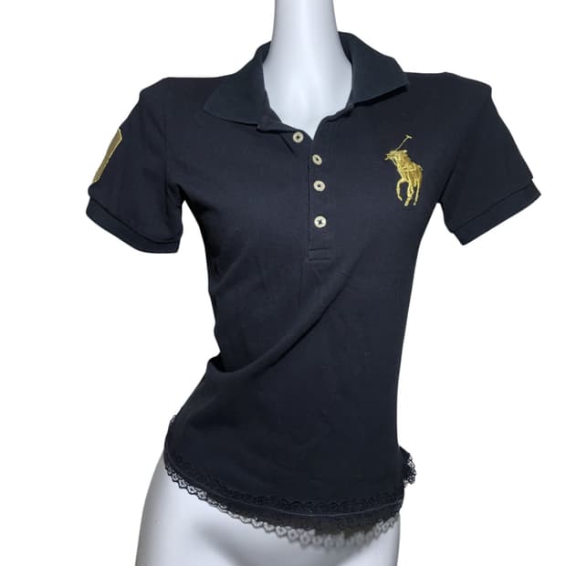polo black lace top