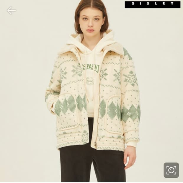 시슬리 노스텔지아 퍼카라 중기장 점퍼 (55-66)