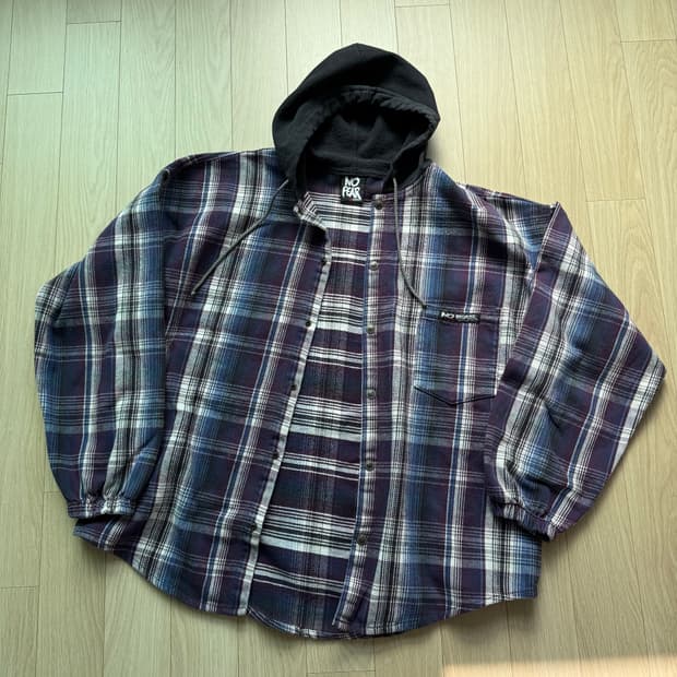 No Fear 노피어 90s 플란넬 후디 자켓