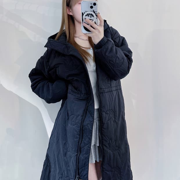 아디다스 모노그램 투웨이 롱 퀄팅자켓