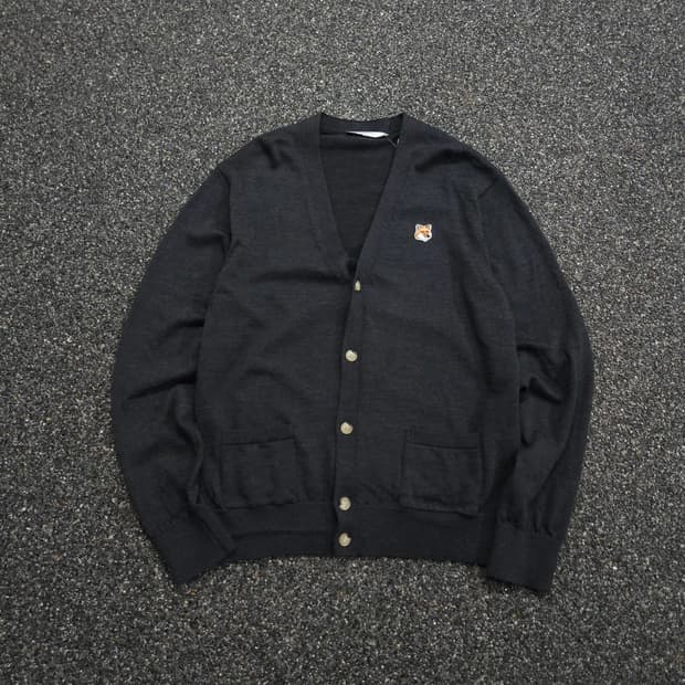 메종키츠네 백화점판 폭스 헤드 미니멀 가디건 (XL)