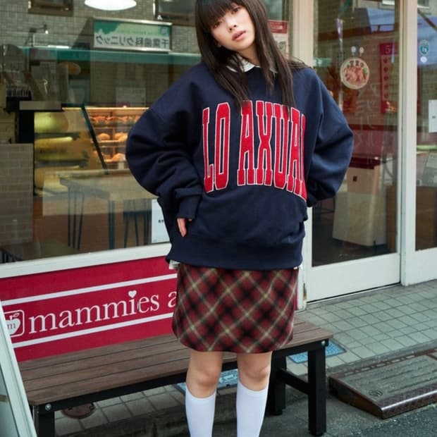 로액슈얼 체크 미니 스커트 BIAS CHECK SKIRT