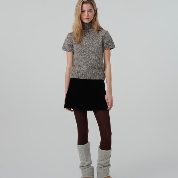 더바넷 하프 터틀넥 니트 스웨터 목폴라