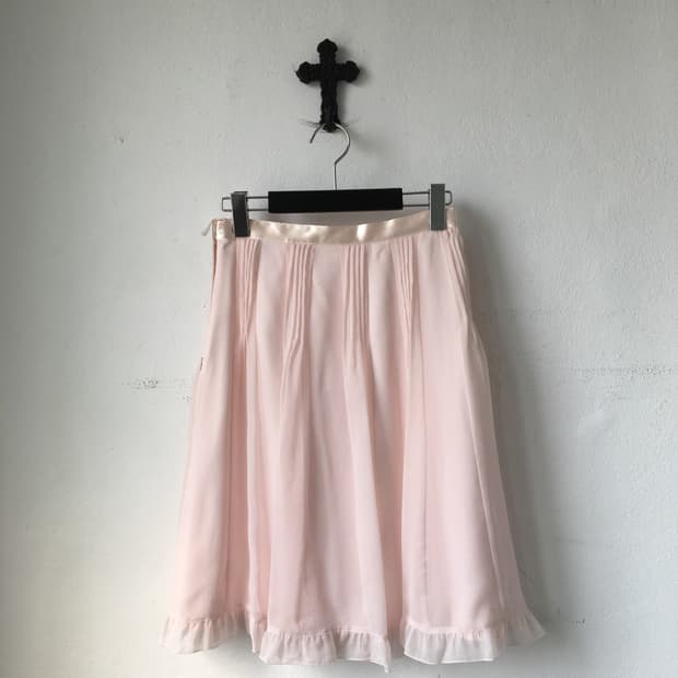 tulip mood Pleats frill midi skirt