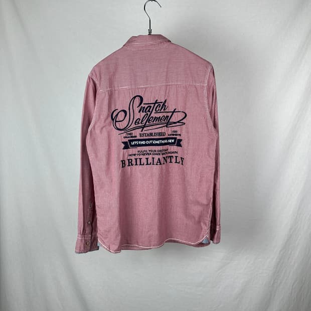 Vintage 자수 체크패턴 셔츠