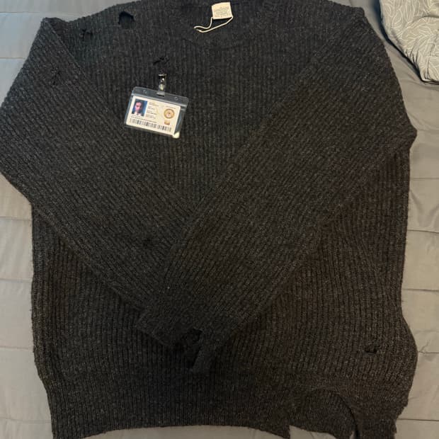 STU 디스트로이드 오버핏 니트 차콜그레이 OS