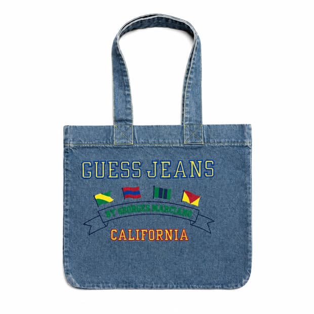 USA 80s GUESS JEANS 게스 그래픽 프린팅 데님 토트백