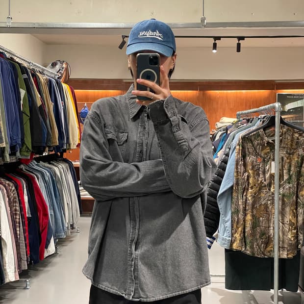 랭글러 흑청 셔츠  