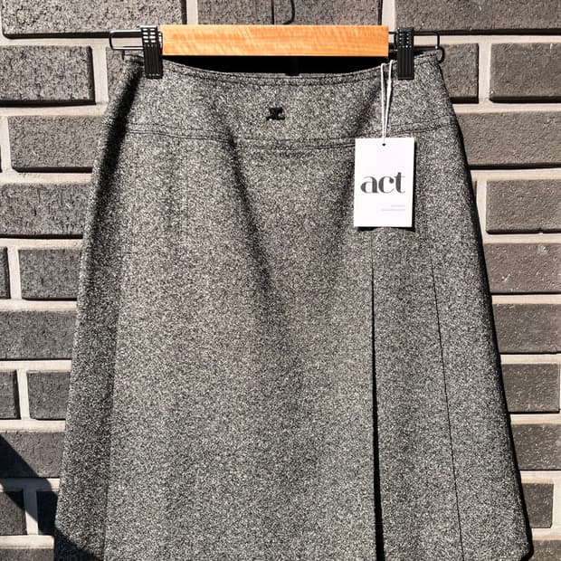 00s COURREGES 꾸레쥬 실크 스커트 그레이