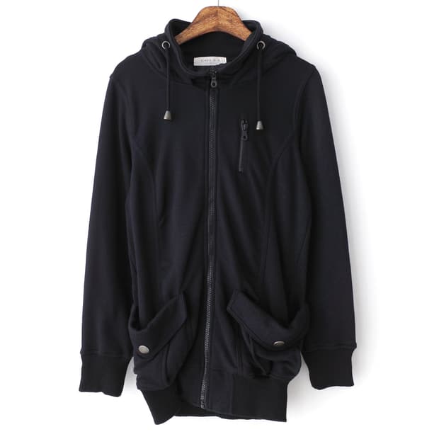 colza) snap hood zip-up 