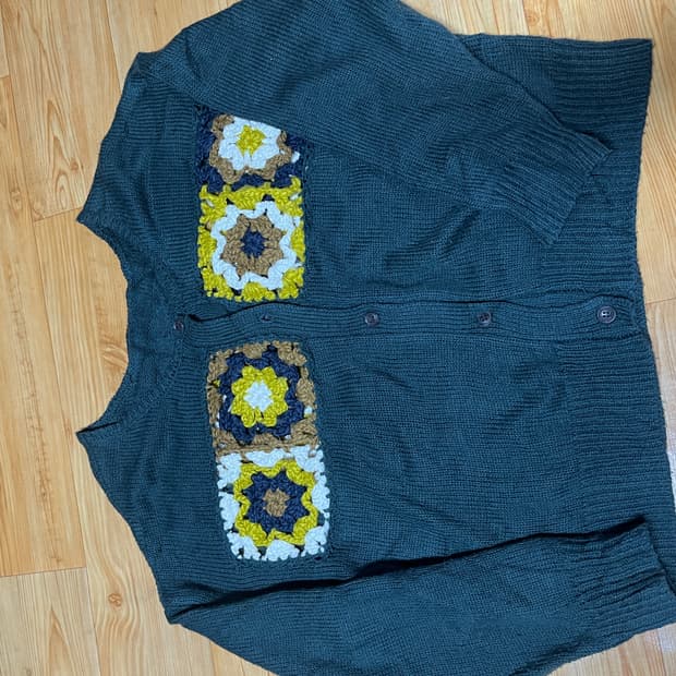 꽃 뜨개 니트 가디건