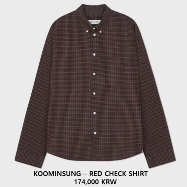 구민성 레드 체크 셔츠