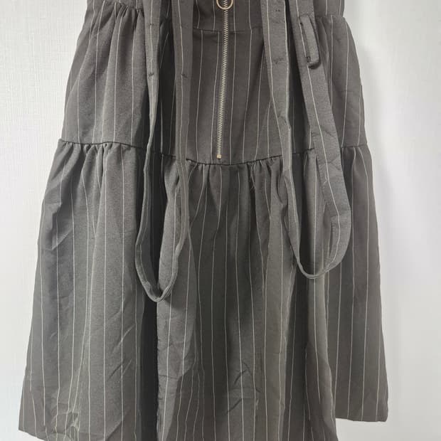 빈티지 엑팜 블랙 멜빵 스커트 러블리 긱시크