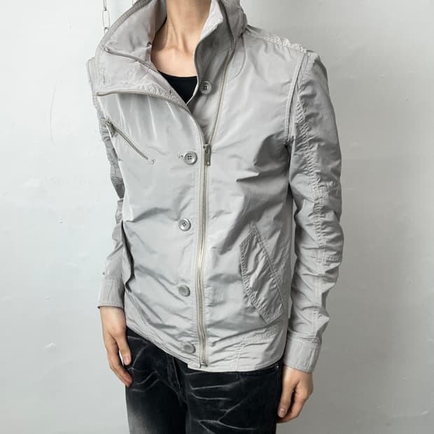 Solid Homme Asymmetrical Zip Button Jack