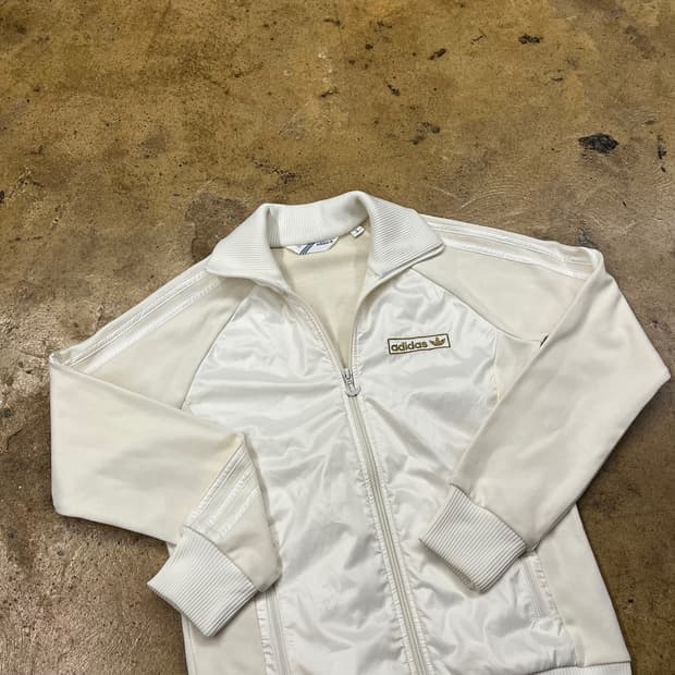 아디다스 화이트 크림 져지 트랙탑 95
