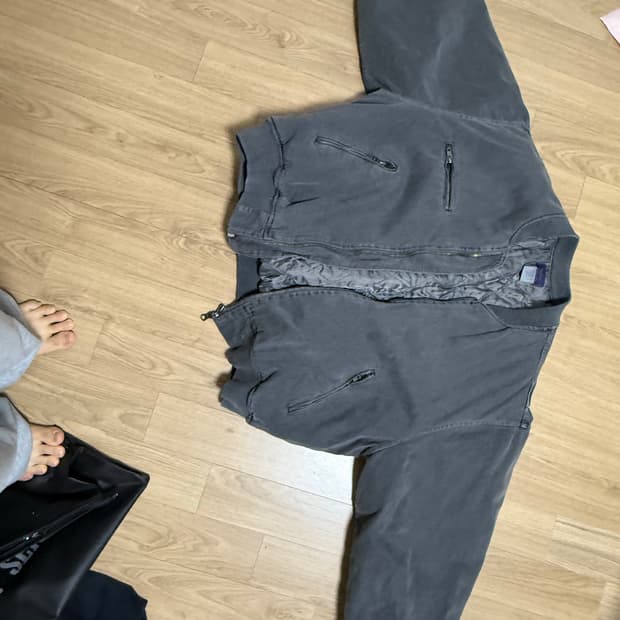 빈티지 워싱 차콜 봄버