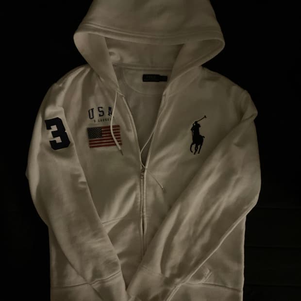폴로 빅포니 USA 후드집업 화이트 M