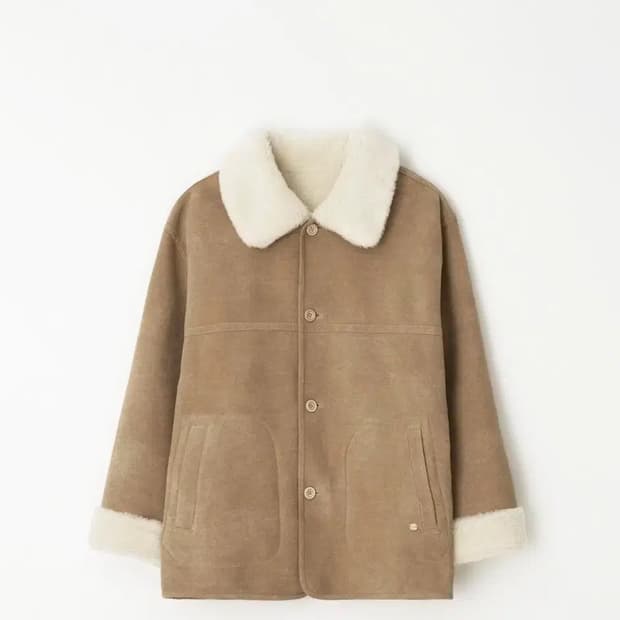 호와스 리버시블 반프 무스탕 크림