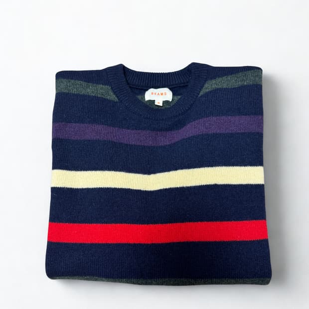 빔즈 스트라이프 울 니트