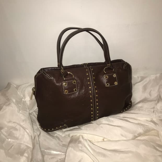 Michael Kors 마이클코어스 브라운 레더 스터드 백