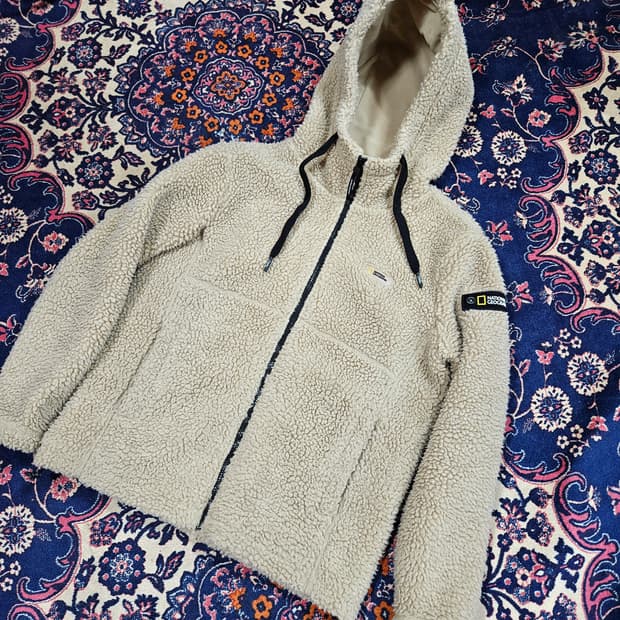 네셔널지오그래픽 양털 플리스 후드 점퍼 S size