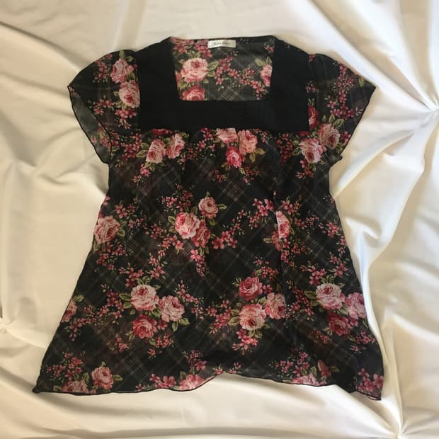 플라워 블라우스