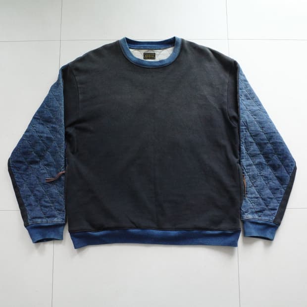 [정품] 캐피탈 컨트리 플리스 데님 퀼팅 투톤 스웨트셔츠 인디고 S