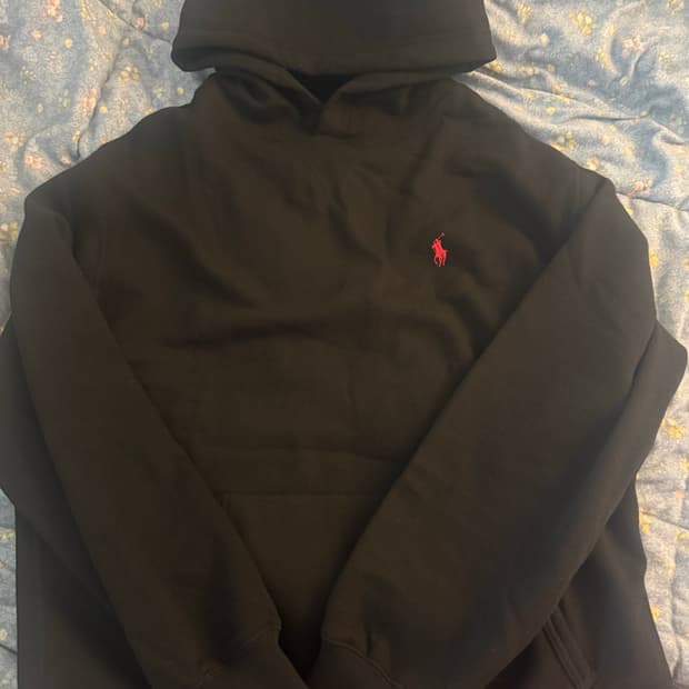 폴로 블랙 후드티