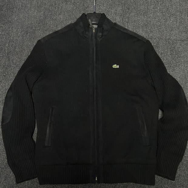 라코스테 엘보 패치 헤비 니트 집업 M사이즈
